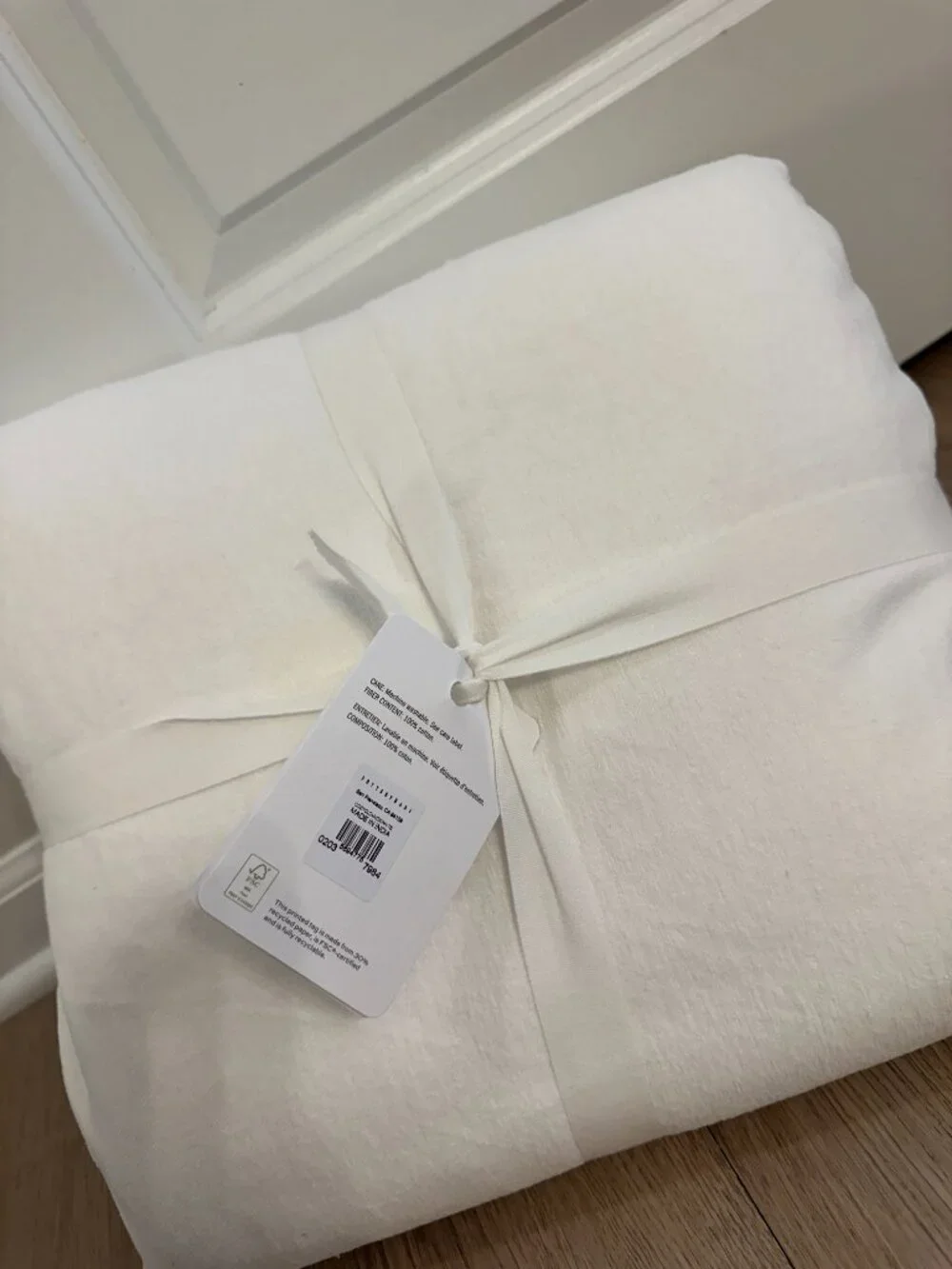POTTERY BARN Cozy Cloud Duvet Cover in White Size King/Cal. King NWT
